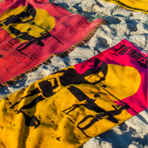 Towel and blanket on beach