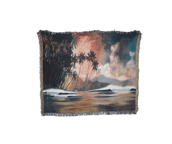 The Red Sky at Night Woven Blanket by Wade Koniakowsky image
