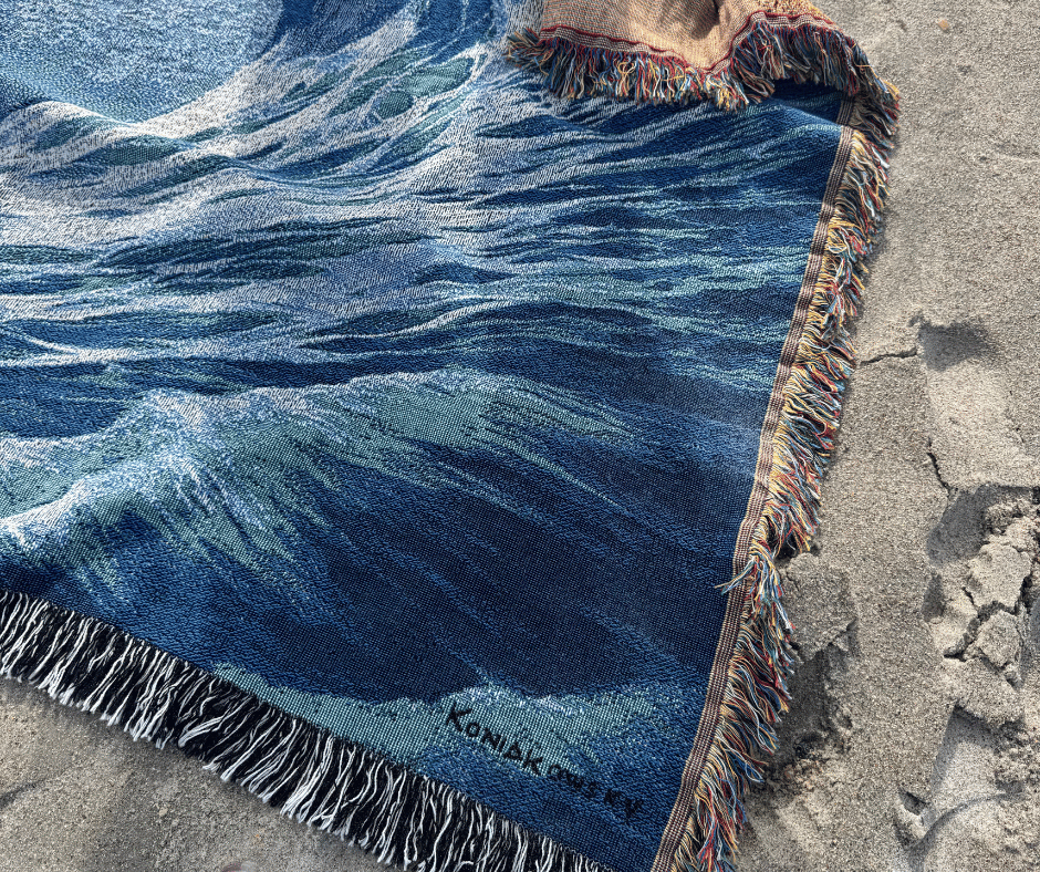 make or break - art by wade koniakowsky - woven blanket