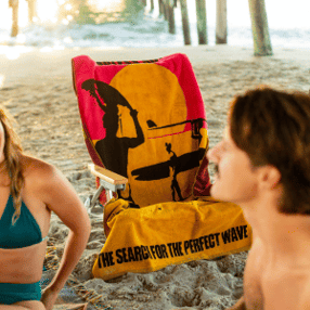 the endless summer towel on beach chair